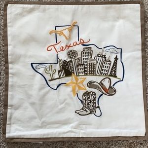 Pottery Barn “Texas”  embroidered  pillow cover